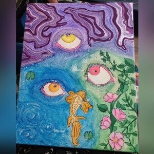 Abstract Eye and Fish Canvas Art